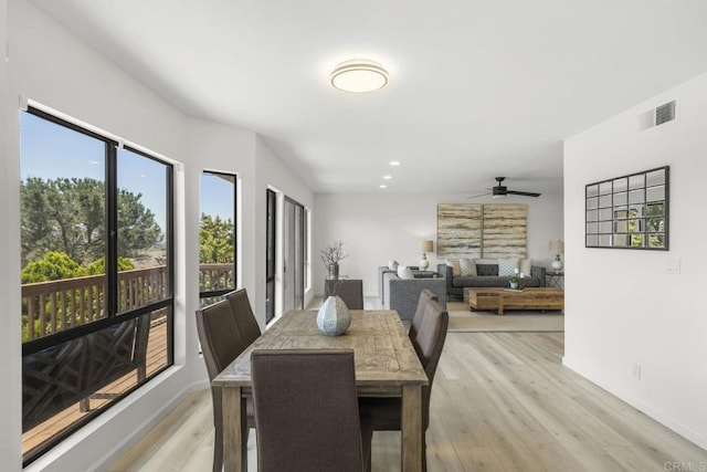 1471 Mercado, Escondido, CA 92026 - dining room with light wood-type flooring, a ceiling fan, and recessed lighting