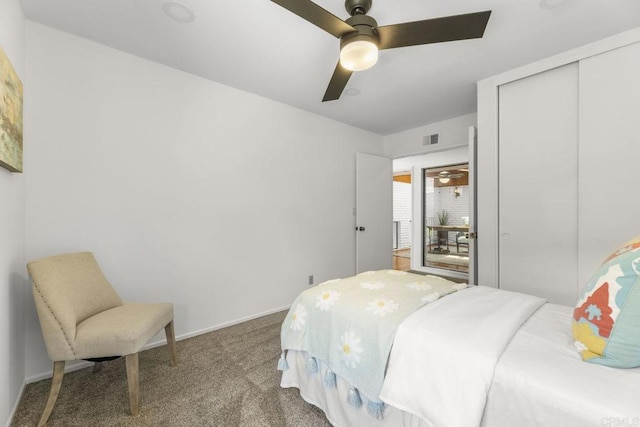 1471 Mercado, Escondido, CA 92026 - carpeted bedroom featuring a closet and a ceiling fan