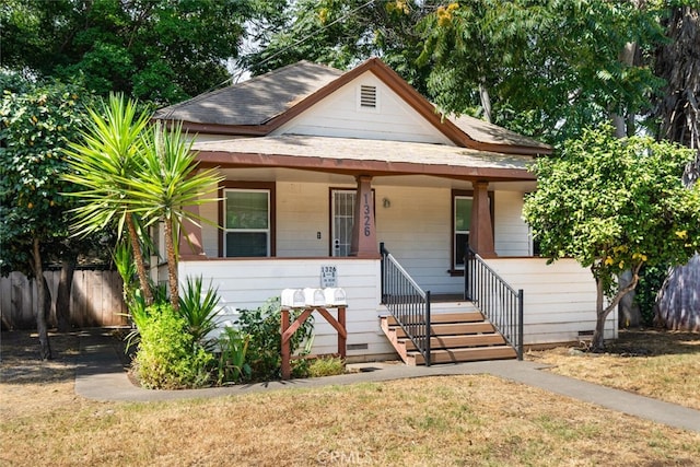 1326 Mulberry St, Chico, CA 95928 - bungalow-style house with stairway, a porch, and a shingled roof