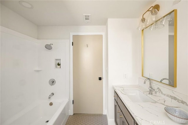 121 W Borromeo Ave, Placentia, CA 92870 - full bath featuring vanity, tile patterned floors, and shower / bath combination