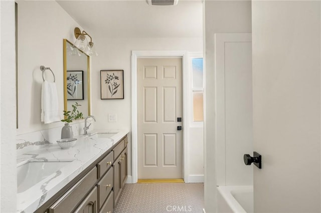 121 W Borromeo Ave, Placentia, CA 92870 - full bath with double vanity and baseboards