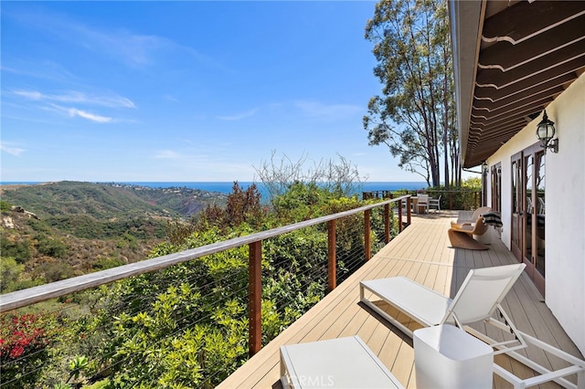 2575 Temple Hills Dr, Laguna Beach, CA 92651 - wooden deck featuring a water view