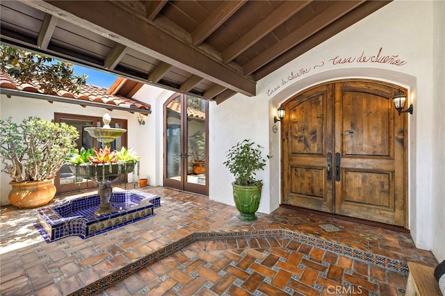 2575 Temple Hills Dr, Laguna Beach, CA 92651 - entrance to property with french doors and stucco siding
