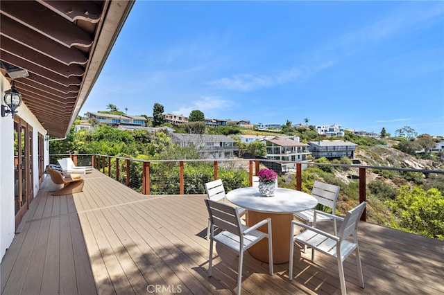 2575 Temple Hills Dr, Laguna Beach, CA 92651 - wooden deck with outdoor dining space