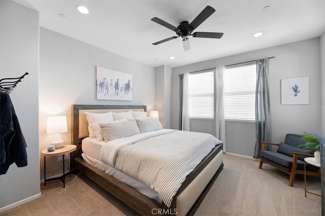 7346 Garnet Ridge Rd, Jurupa Valley, CA 92509 - bedroom featuring light carpet, recessed lighting, and ceiling fan