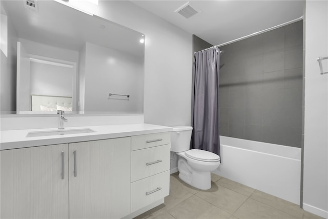 2930 Rowena Ave Unit 4, Los Angeles, CA 90039 - bathroom featuring vanity, shower / tub combo with curtain, and tile patterned floors