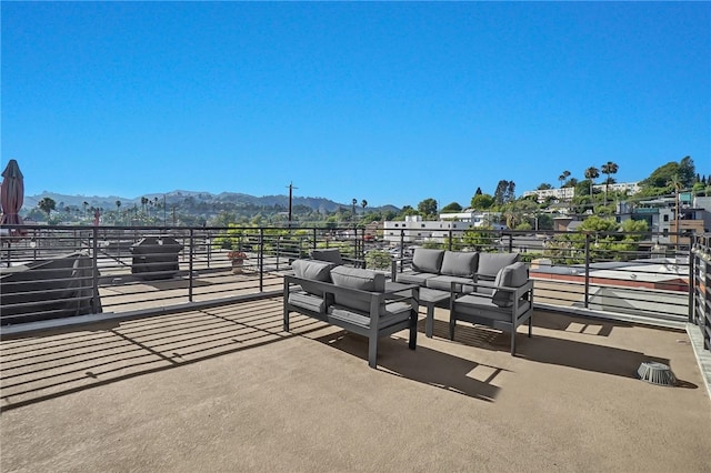 2930 Rowena Ave Unit 4, Los Angeles, CA 90039 - view of patio / terrace featuring a mountain view and an outdoor hangout area