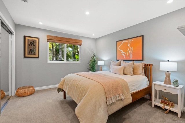 1740 Fire Mountain Dr, Oceanside, CA 92054 - bedroom featuring carpet floors, recessed lighting, and a closet