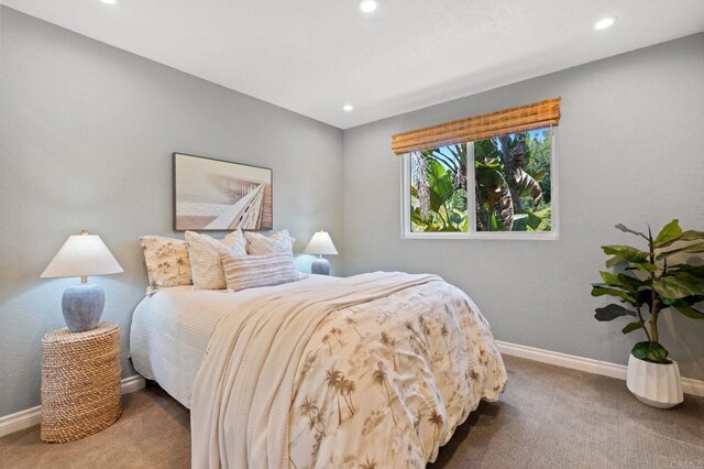 1740 Fire Mountain Dr, Oceanside, CA 92054 - carpeted bedroom with baseboards and recessed lighting