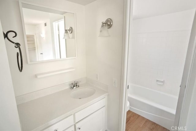 1138 N Valley St, Burbank, CA 91505 - full bathroom with vanity, wood finished floors, and bathing tub / shower combination