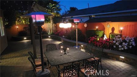 14213 Aliso Ct, Chino Hills, CA 91709 - patio at twilight with outdoor dining area and a patio area