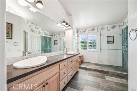 14213 Aliso Ct, Chino Hills, CA 91709 - bathroom with double vanity and walk in shower