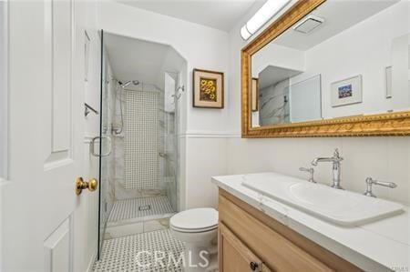 14213 Aliso Ct, Chino Hills, CA 91709 - full bath featuring vanity, a stall shower, and tile patterned flooring