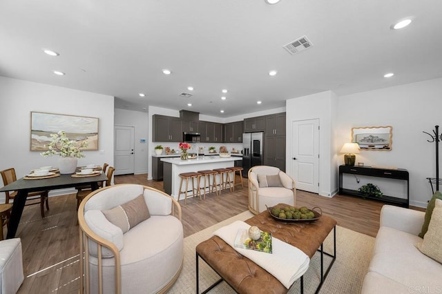 766 Makani St Unit 1, Chula Vista, CA 91911 - living area featuring light wood-type flooring and recessed lighting