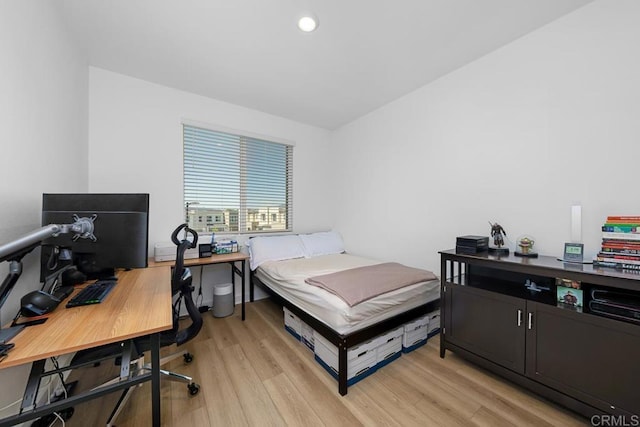 766 Makani St Unit 1, Chula Vista, CA 91911 - bedroom featuring light wood-type flooring, an office area, and recessed lighting