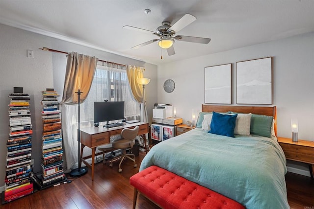 4658 Ohio St, San Diego, CA 92116 - bedroom with hardwood / wood-style floors, a desk, and ceiling fan