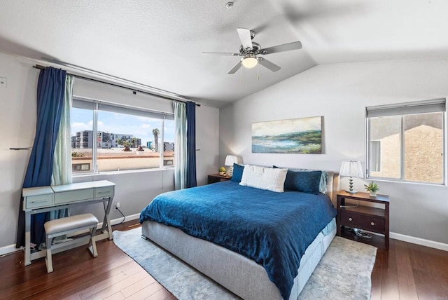 4658 Ohio St, San Diego, CA 92116 - bedroom with hardwood / wood-style floors, lofted ceiling, and a ceiling fan
