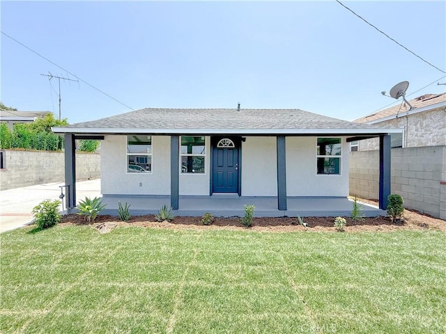 842 W Palmer St, Compton, CA 90220 - view of front of property featuring stucco siding, a shingled roof, and a porch