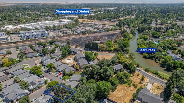 1584 Portola Way, Merced, CA 95348 - aerial view of residential area featuring property parcel outlined