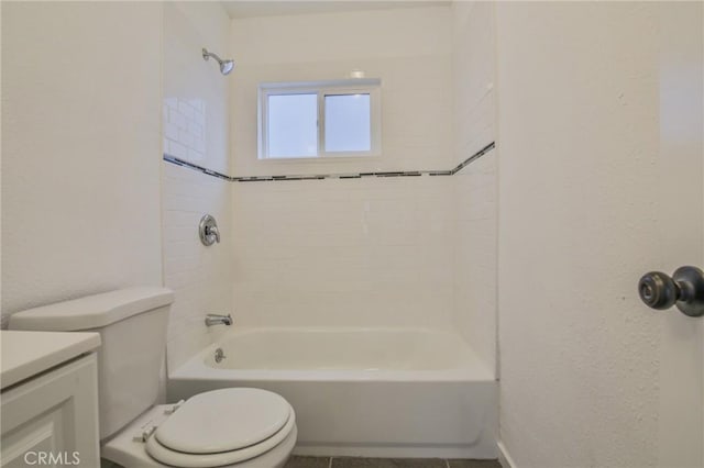 343 E 98th St, Los Angeles, CA 90003 - bathroom with vanity, a textured wall, and bathing tub / shower combination