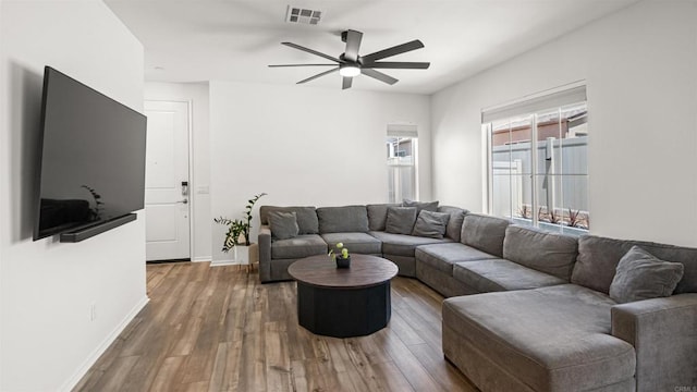 220 Perennial Pl, Fallbrook, CA 92028 - living area with a ceiling fan and wood finished floors