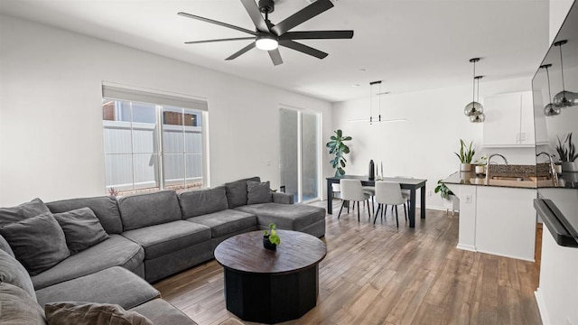 220 Perennial Pl, Fallbrook, CA 92028 - living area with a ceiling fan and wood finished floors