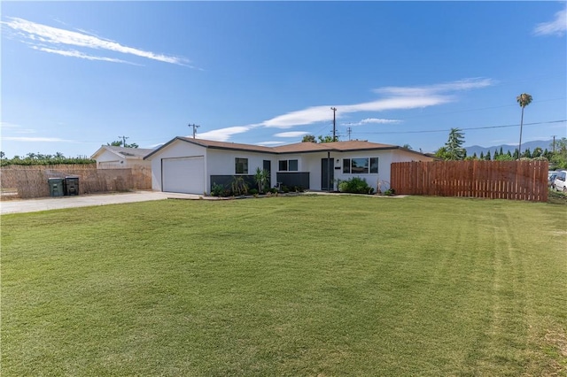 19436 Chaparral St, Rialto, CA 92376 - ranch-style house featuring concrete driveway, a garage, and stucco siding