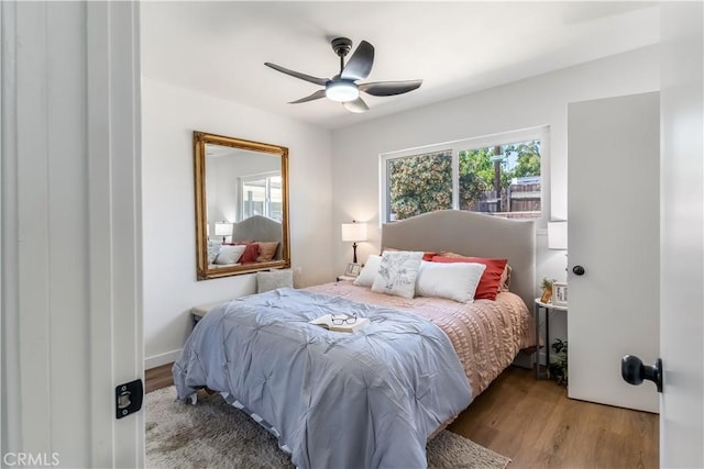 19436 Chaparral St, Rialto, CA 92376 - bedroom with wood finished floors and a ceiling fan