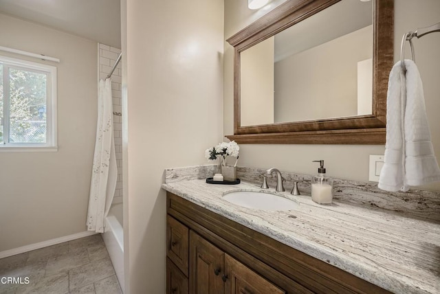 3254 Los Olivos Ln, La Crescenta, CA 91214 - bathroom featuring vanity and shower / bathtub combination with curtain