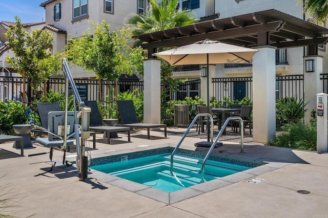 2310 Stardust Gln, Escondido, CA 92025 - view of pool featuring a patio, a hot tub, a swimming pool, and a pergola
