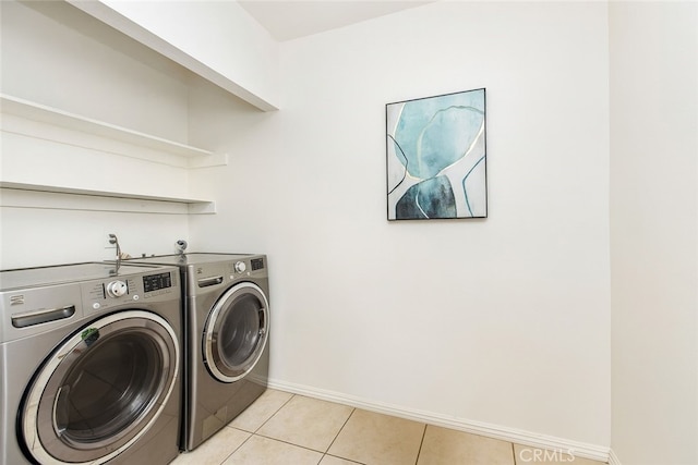 14315 Riverside Dr Unit 209, Sherman Oaks, CA 91423 - washroom featuring washer and clothes dryer and light tile patterned flooring