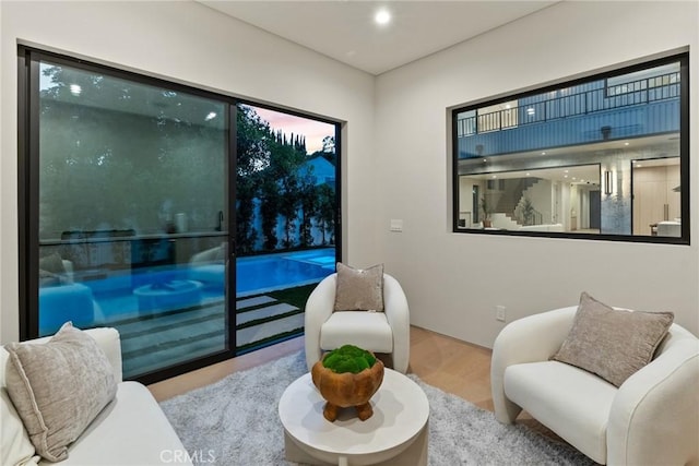 14738 Otsego St, Sherman Oaks, CA 91403 - sitting room with wood finished floors and recessed lighting
