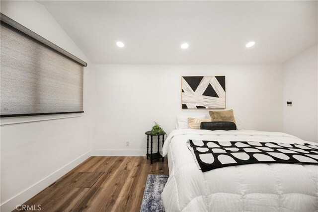 705 E Palm Ave, Orange, CA 92866 - bedroom featuring wood finished floors, recessed lighting, and vaulted ceiling