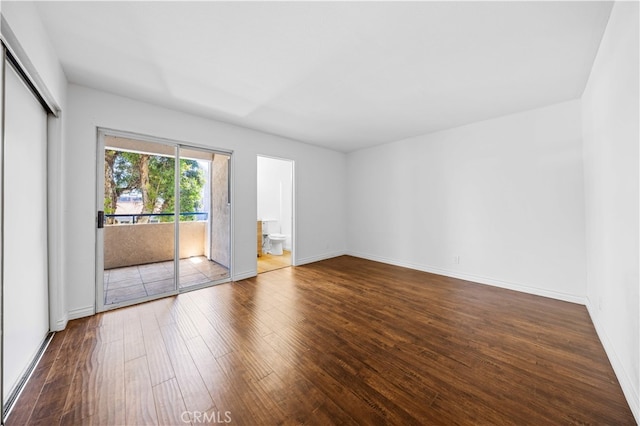 1629 Cherry Ave Unit 102, Long Beach, CA 90813 - unfurnished bedroom featuring access to exterior, wood finished floors, and a closet