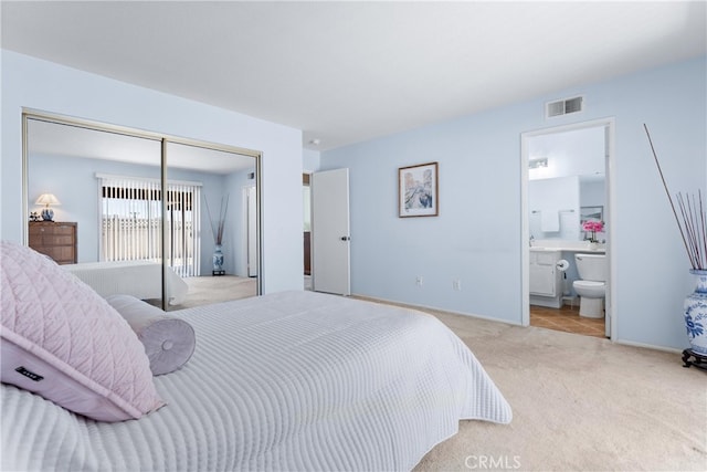 17300 Azalea Ct, La Puente, CA 91744 - carpeted bedroom featuring a closet and ensuite bath