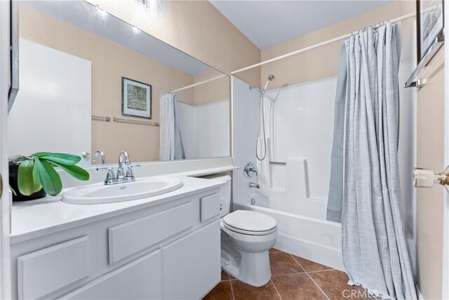 17300 Azalea Ct, La Puente, CA 91744 - full bathroom with shower / bath combo, tile patterned flooring, and vanity