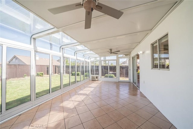 1870 S Jasmin Ct, Loma Linda, CA 92354 - unfurnished sunroom featuring a ceiling fan
