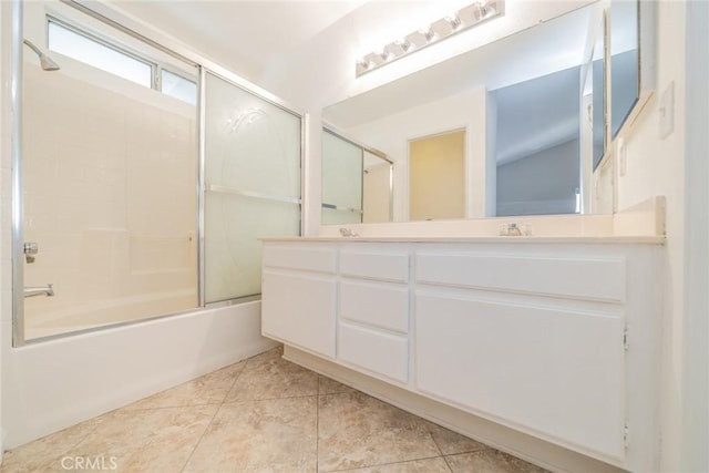 1870 S Jasmin Ct, Loma Linda, CA 92354 - bathroom with double vanity, combined bath / shower with glass door, and tile patterned flooring