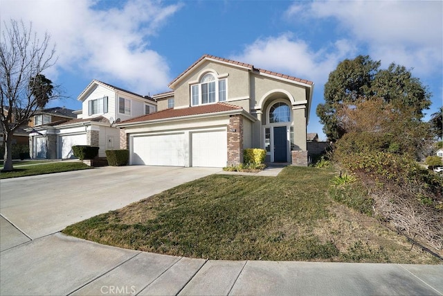 27829 Coldsprings Pl, Valencia, CA 91354 - view of front of home featuring driveway, a garage, stucco siding, and a front lawn