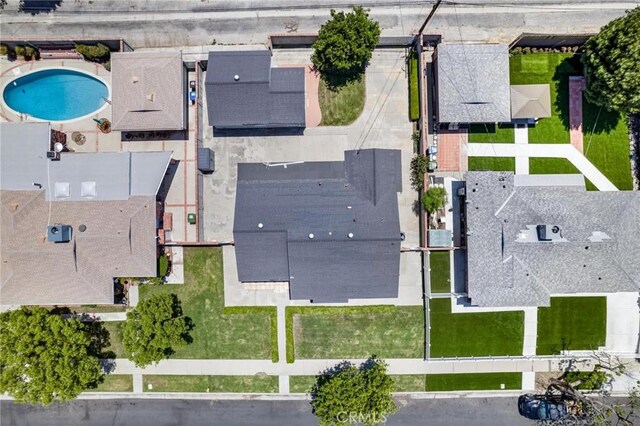 16728 Los Alimos St, Granada Hills, CA 91344 - drone / aerial view of a pool area