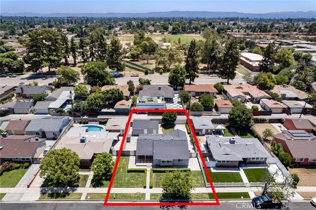 16728 Los Alimos St, Granada Hills, CA 91344 - aerial view of residential area featuring property boundaries highlighted