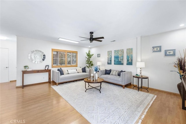 16728 Los Alimos St, Granada Hills, CA 91344 - living area with ceiling fan, light wood-type flooring, and recessed lighting