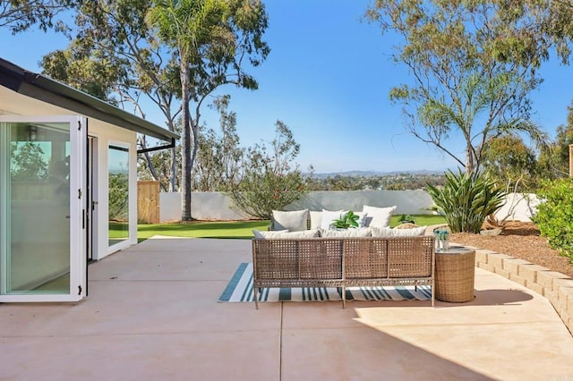 1358 Walnutview Dr, Encinitas, CA 92024 - view of patio featuring an outdoor living space