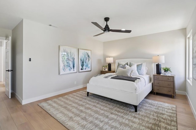 1358 Walnutview Dr, Encinitas, CA 92024 - bedroom with light wood-style floors and a ceiling fan