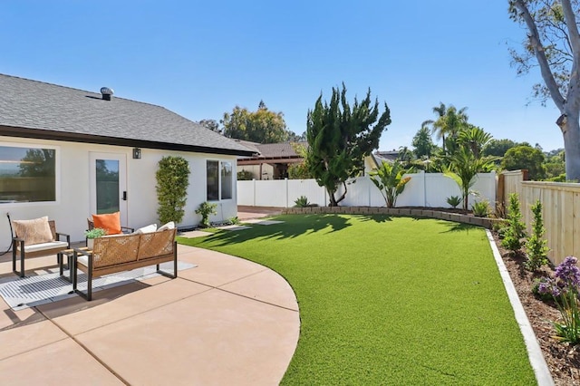 1358 Walnutview Dr, Encinitas, CA 92024 - fenced backyard featuring a patio area and an outdoor living space