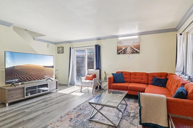 8980 Lamar St # 6, Spring Valley, CA 91977 - living area featuring wood finished floors and crown molding