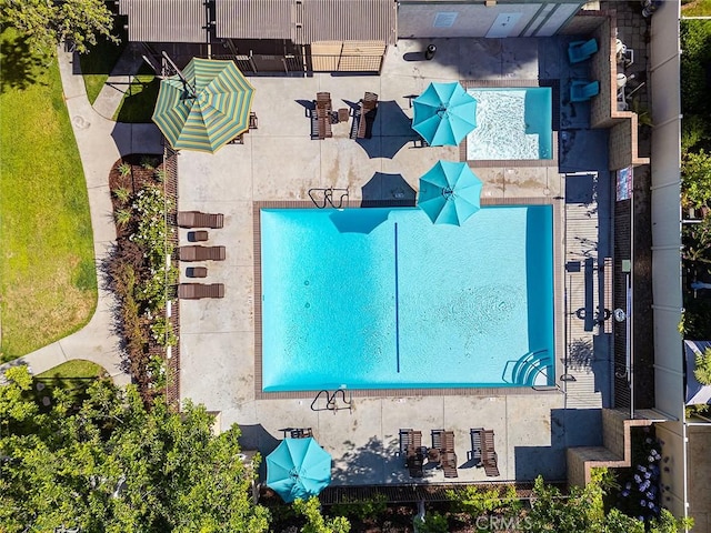 834 E Pepper Tree Dr, Azusa, CA 91702 - bird's eye view of a pool area