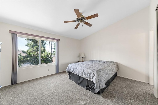 834 E Pepper Tree Dr, Azusa, CA 91702 - bedroom featuring carpet floors, vaulted ceiling, and ceiling fan