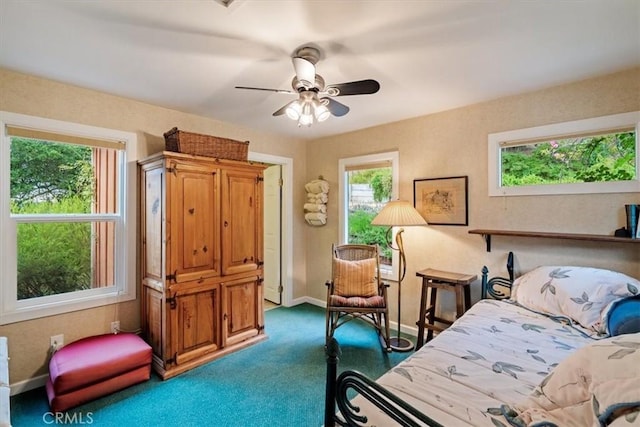 2310 Oak Haven Ln, Arroyo Grande, CA 93420 - bedroom featuring dark colored carpet and a ceiling fan