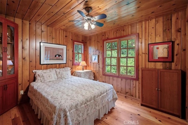 2310 Oak Haven Ln, Arroyo Grande, CA 93420 - bedroom featuring light wood-style floors, wooden ceiling, and wood walls